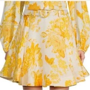 NWT Antonio Milani Yellow and White Floral Edie lined skirt